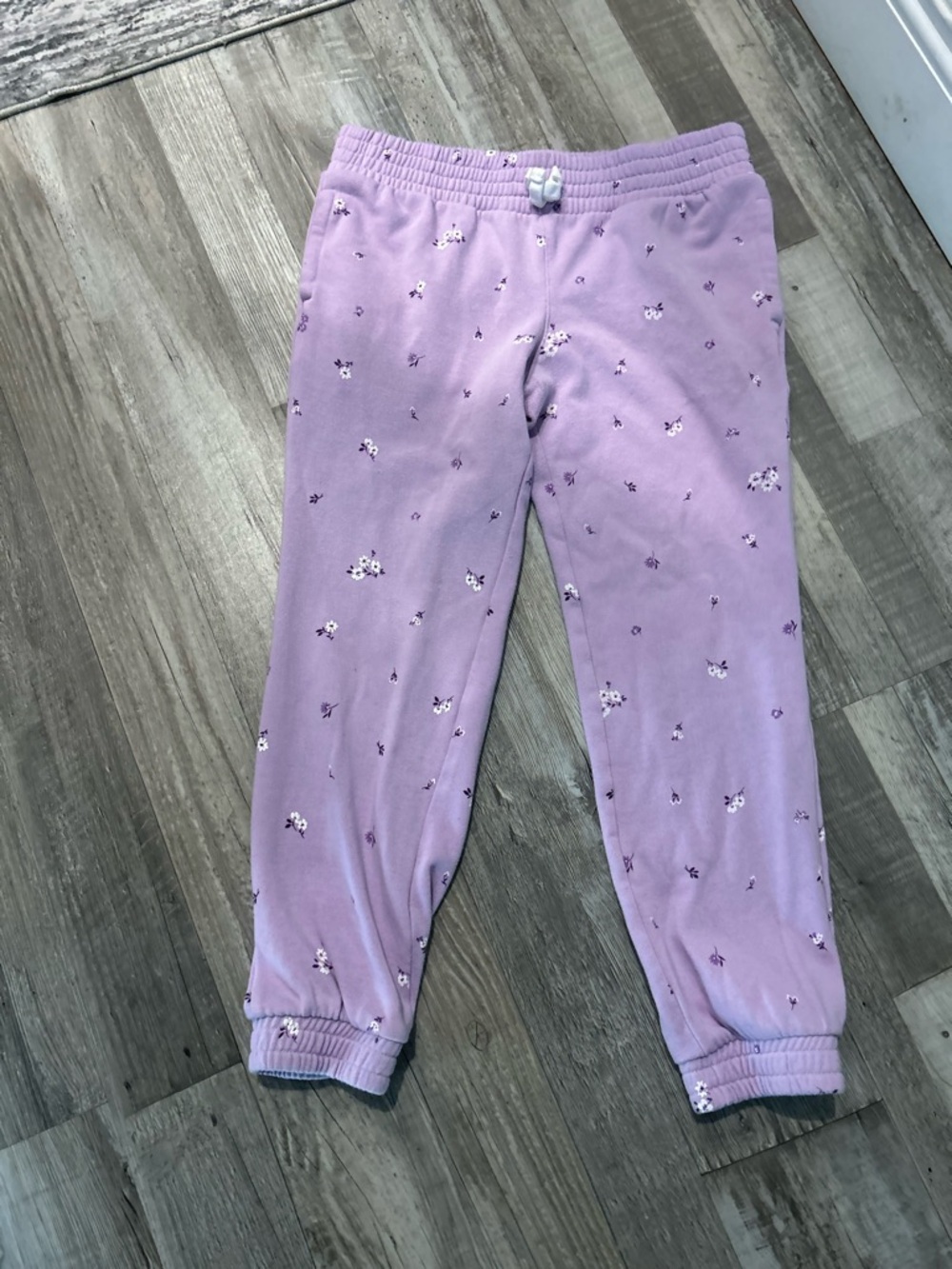 wonder nation Lavender Floral Jogger Sweatpants - Girls
